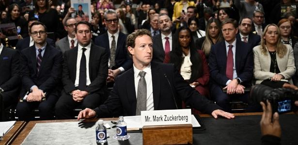 Mark Zuckerberg CEO da Meta durante audiencia